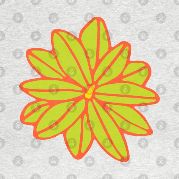 BLOOM BIG Boho Floral in 60s Tropical Lime Green Orange - UnBlink Studio by Jackie Tahara by UnBlink Studio by Jackie Tahara